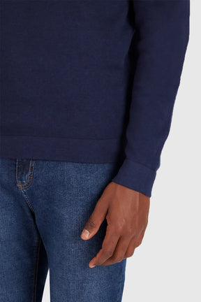 TRICOT MANGA LONGA GOLA V MARINHO