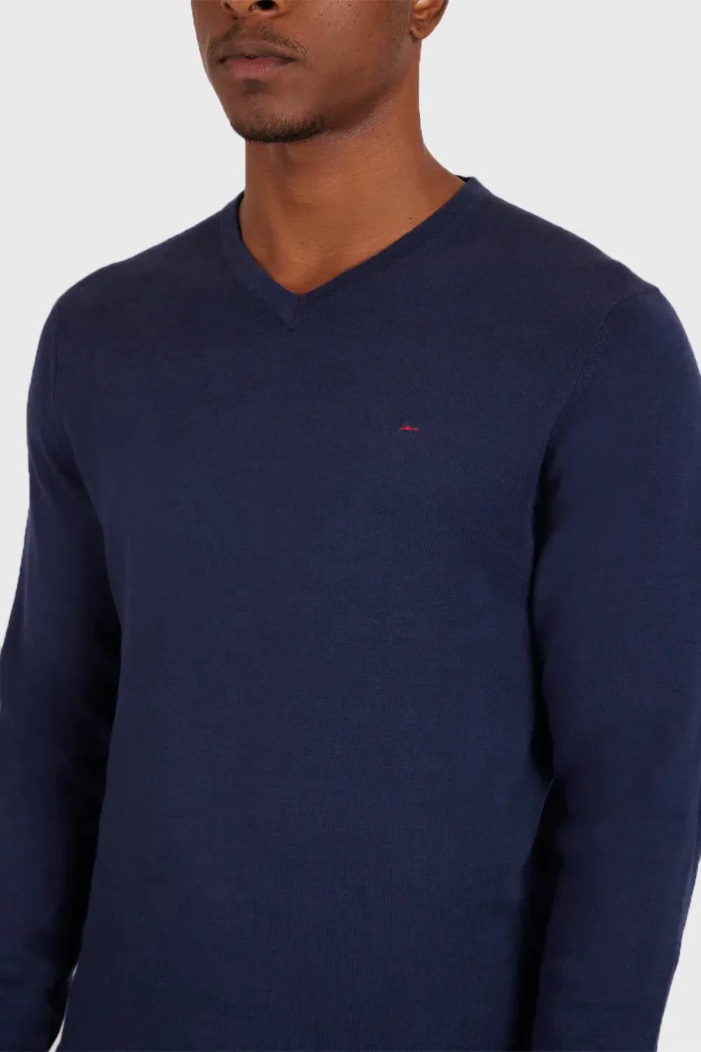 TRICOT MANGA LONGA GOLA V MARINHO