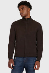 TRICOT MESCLA MANGA LONGA COM ZÍPER CAFE