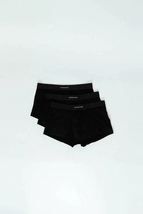 KIT CUECA BOXER CURTA COTTON PRETO