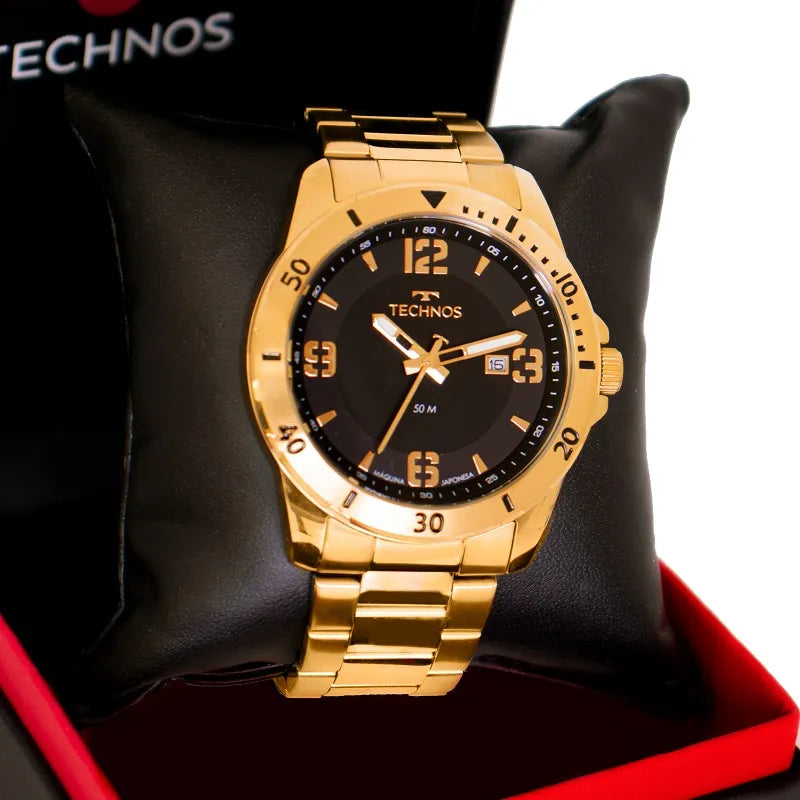 RELÓGIO MASCULINO TECHNOS MILITAR ANALÓGICO COM CALENDÁRIO 2115MYO/1P