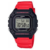 RELÓGIO CASIO MASCULINO DIGITAL VERMELHO STANDARD ILLUMINATOR W-218H-4BVDF